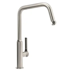 Abode Hex Industrial Single Lever Mono Kitchen Mixer Tap - Brushed Nickel