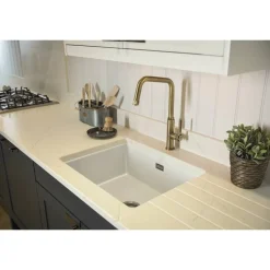 Abode Hex Industrial Single Lever Mono Kitchen Mixer Tap - Antique Brass