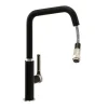 Abode Hex Industrial Single Lever Mono Pull Out Kitchen Mixer Tap - Matt Black