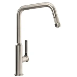 Abode Hex Industrial Single Lever Mono Pull Out Kitchen Mixer Tap - Brushed Nickel