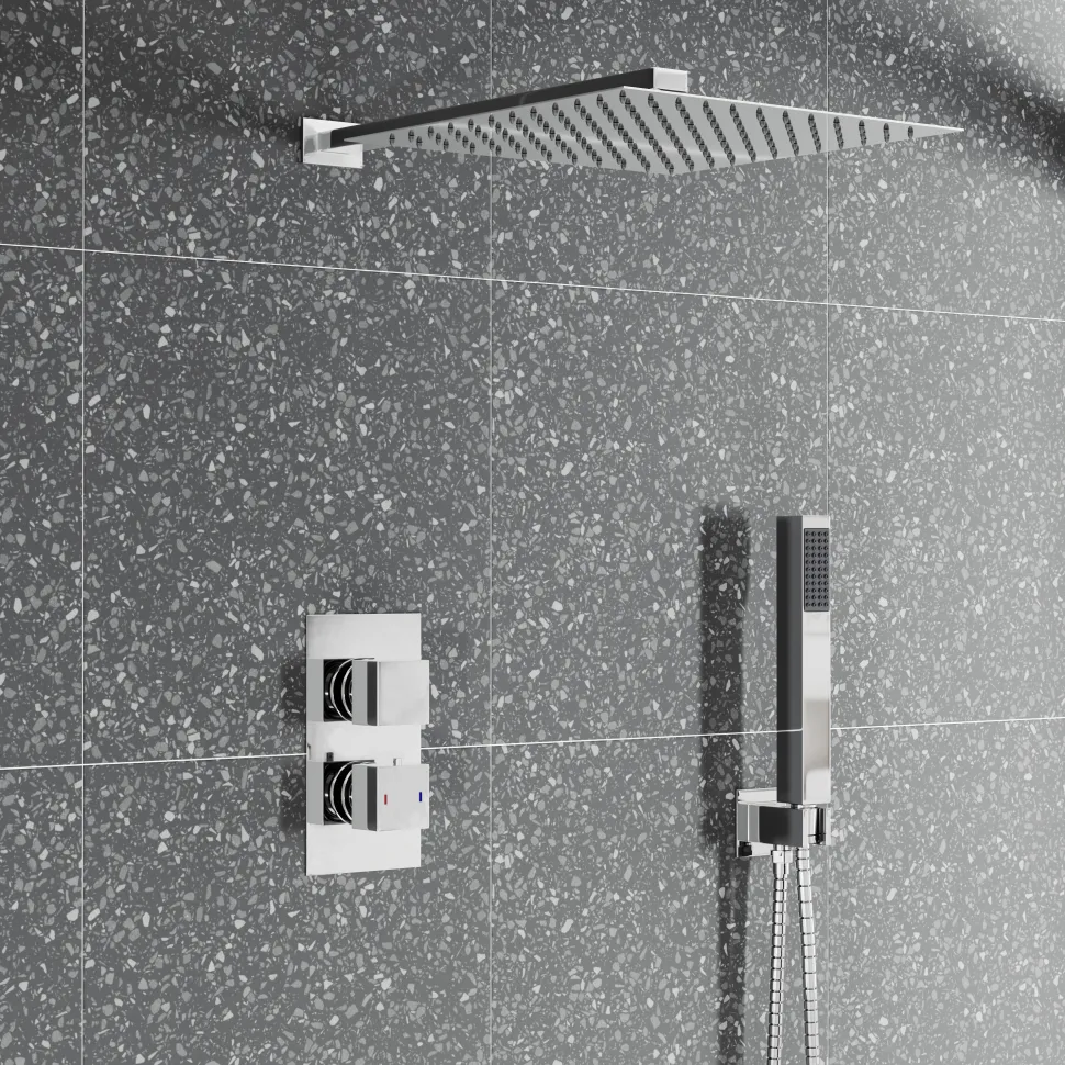 Archie Concealed Shower Valve, Fixed Shower Head & Handset