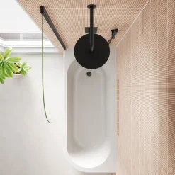 Armourcast Reinforced J Shaped Shower Bath with Panel & Shower Screen - 1700mm