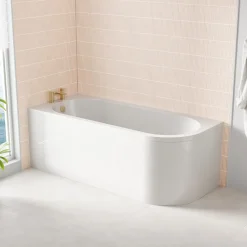 Armourcast Reinforced J-Shaped Single Ended Corner Bath & Panel - 1700mm