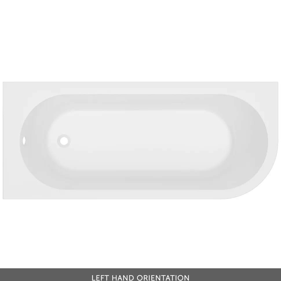 Armourcast Reinforced J-Shaped Single Ended Corner Bath & Panel - 1700mm
