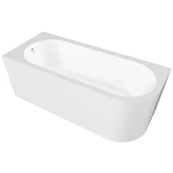 Armourcast Reinforced J-Shaped Single Ended Corner Bath & Panel - 1700mm