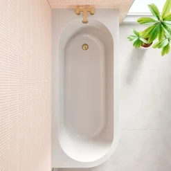 Armourcast Reinforced J-Shaped Single Ended Corner Bath & Panel - 1700mm