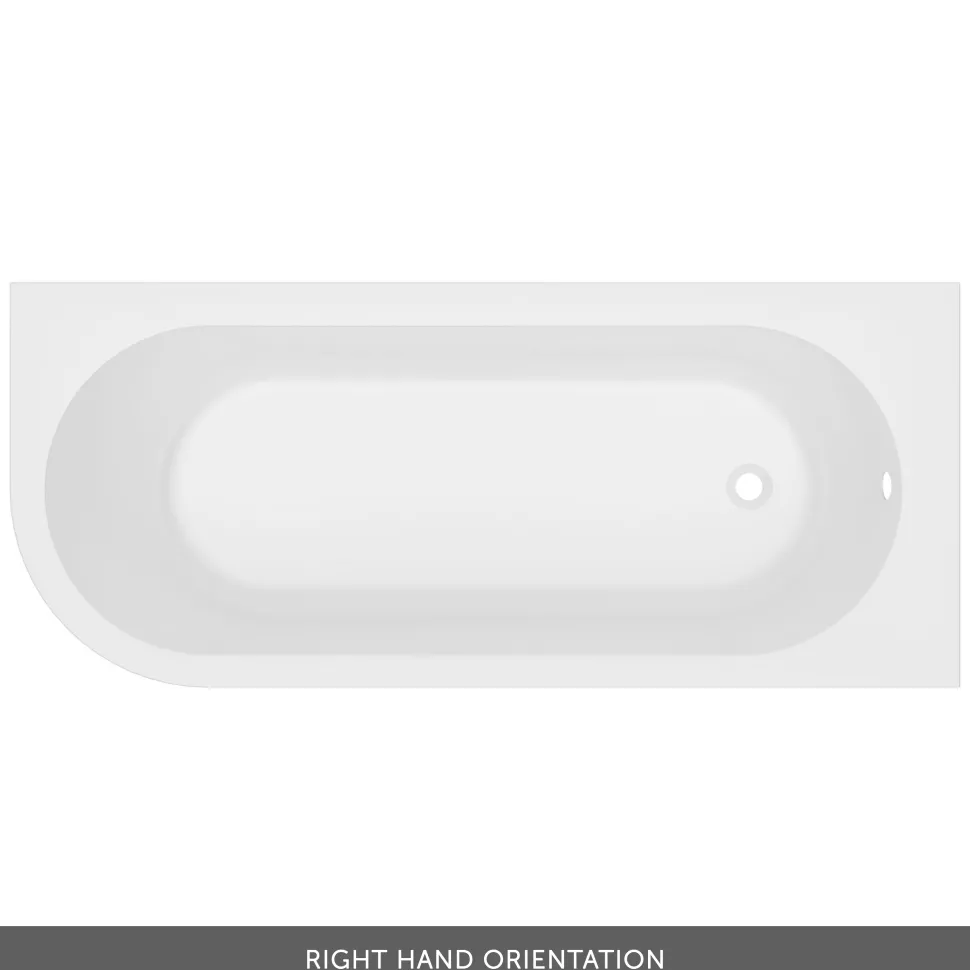 Armourcast Reinforced J-Shaped Single Ended Corner Bath & Panel - 1700mm