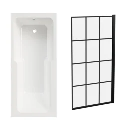 Armourcast Reinforced Keyhole Shower Bath with Shower Screen - 1700mm