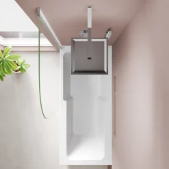 Armourcast Reinforced Keyhole Shower Bath with Shower Screen - 1700mm