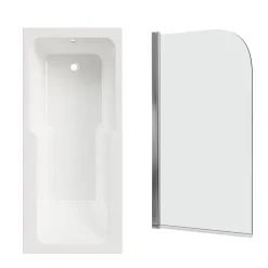 Armourcast Reinforced Keyhole Shower Bath with Shower Screen - 1700mm