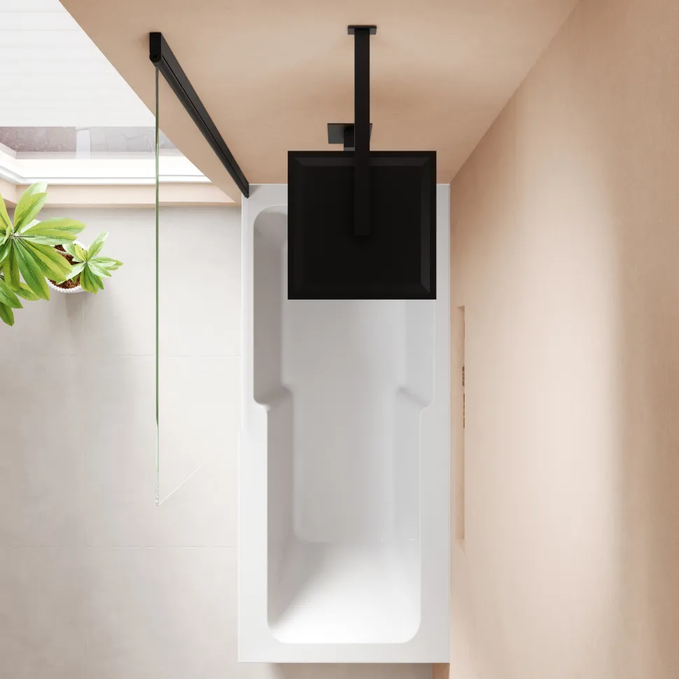 Armourcast Reinforced Keyhole Shower Bath with Shower Screen - 1700mm