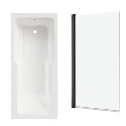 Armourcast Reinforced Keyhole Shower Bath with Shower Screen - 1700mm