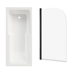 Armourcast Reinforced Keyhole Shower Bath with Shower Screen - 1700mm
