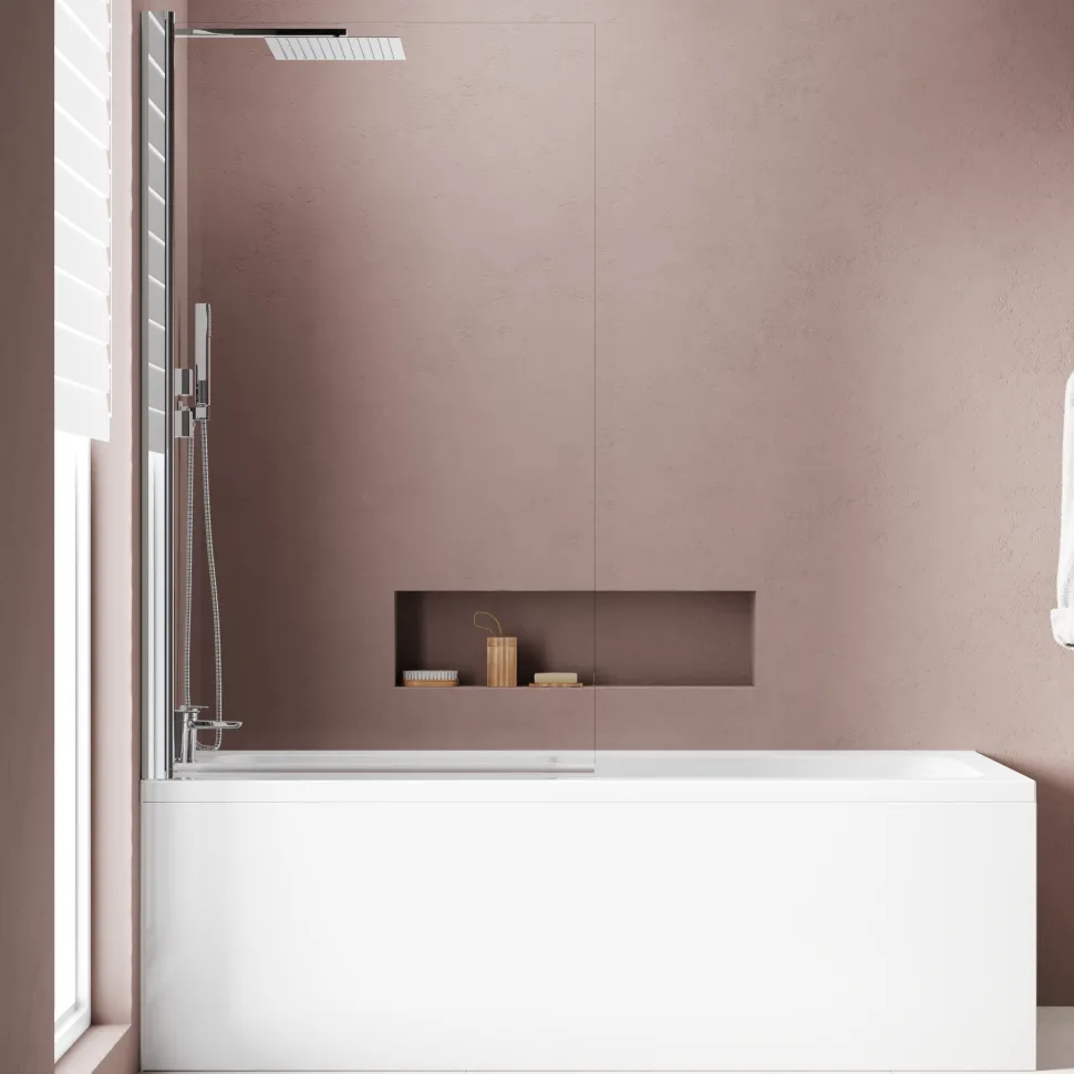 Armourcast Reinforced Keyhole Shower Bath with Shower Screen - 1700mm