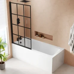 Armourcast Reinforced Keyhole Shower Bath with Shower Screen - 1700mm