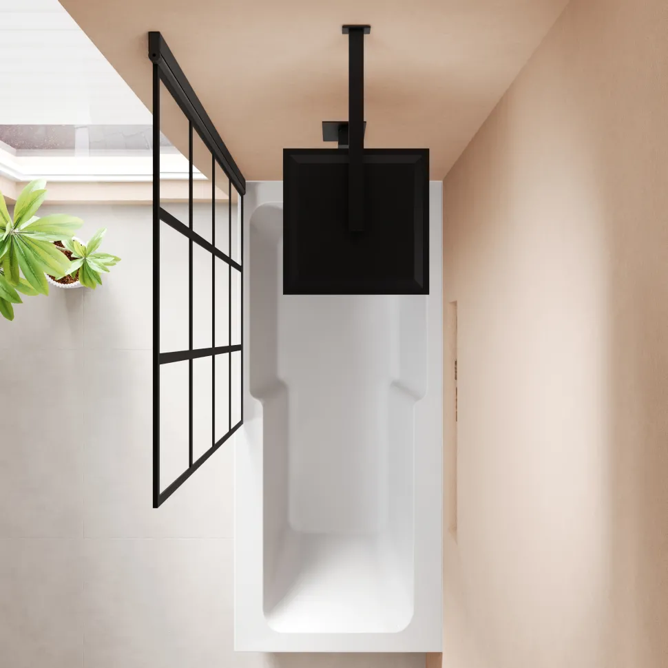 Armourcast Reinforced Keyhole Shower Bath with Shower Screen - 1700mm