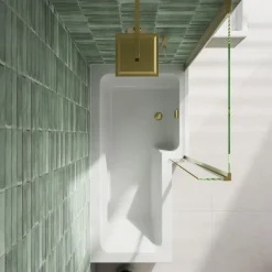 Armourcast Reinforced L Shape Single Ended Bath with Panel & Shower Screen - 1700 x 700