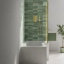 Armourcast Reinforced L Shape Single Ended Bath with Panel & Shower Screen - 1700 x 700