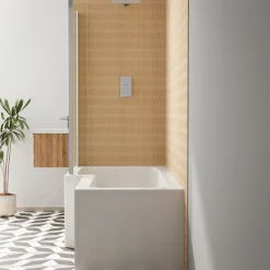 Armourcast Reinforced L Shape Single Ended Bath with Panel & Shower Screen - 1700 x 700