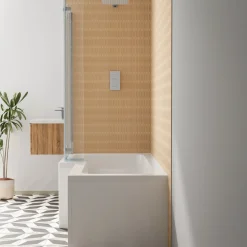 Armourcast Reinforced L Shape Single Ended Bath with Panel & Shower Screen - 1700 x 700