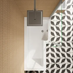 Armourcast Reinforced L Shape Single Ended Bath with Panel & Shower Screen - 1700 x 700