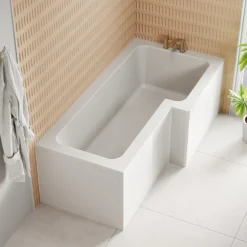 Armourcast Reinforced L-Shaped Shower Bath & Panel - 1700mm
