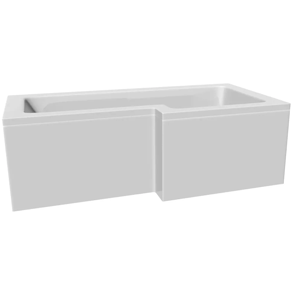 Armourcast Reinforced L-Shaped Shower Bath & Panel - 1700mm