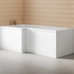 Armourcast Reinforced L-Shaped Shower Bath & Panel - 1700mm