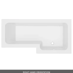 Armourcast Reinforced L-Shaped Shower Bath & Panel - 1700mm