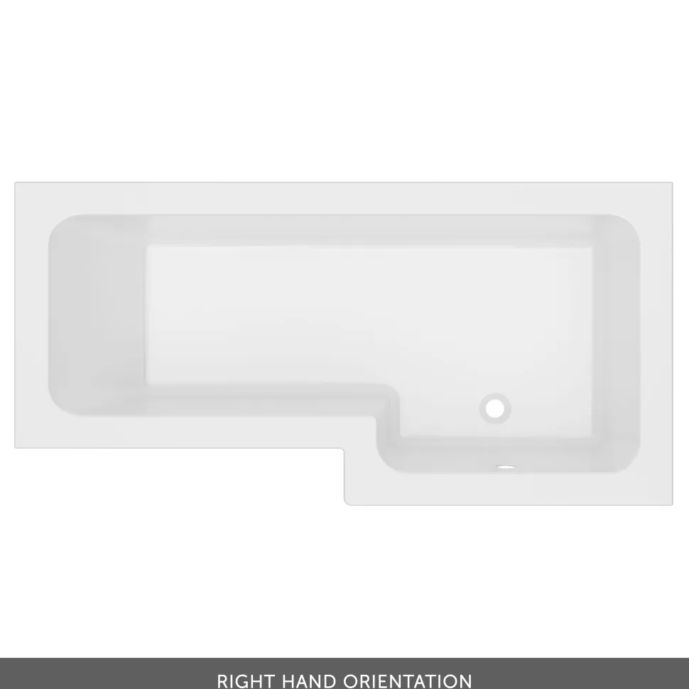 Armourcast Reinforced L-Shaped Shower Bath & Panel - 1700mm