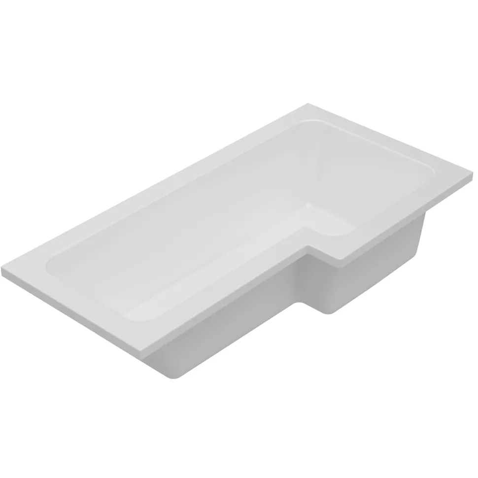 Armourcast Reinforced L-Shaped Shower Bath & Panel - 1700mm