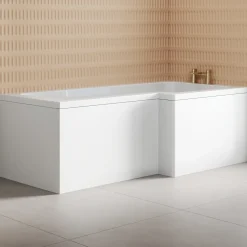 Armourcast Reinforced L-Shaped Shower Bath & Panel - 1700mm
