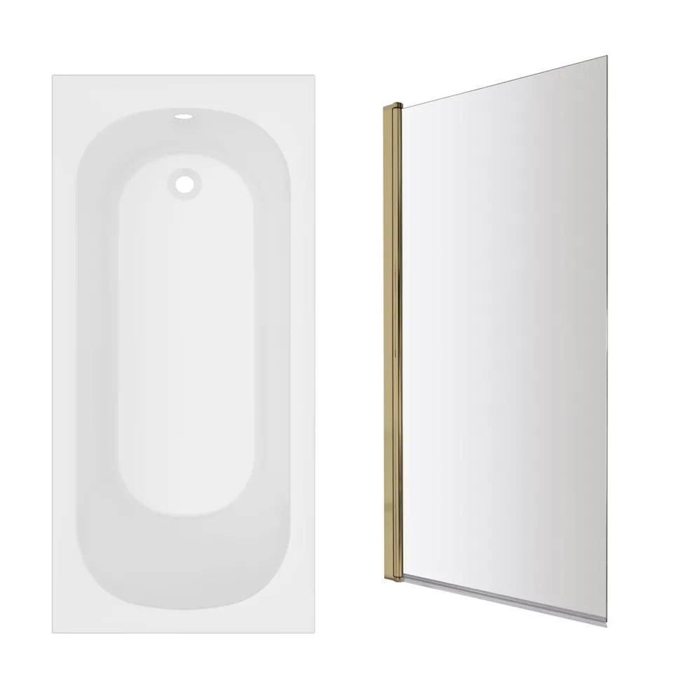Armourcast Reinforced Single Ended Shower Bath & Shower Screen