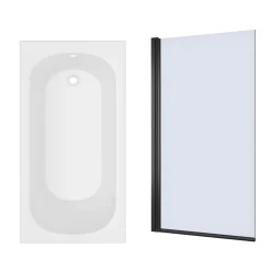 Armourcast Reinforced Single Ended Shower Bath & Shower Screen