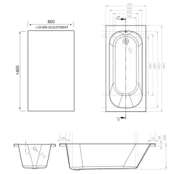Armourcast Reinforced Single Ended Shower Bath & Shower Screen