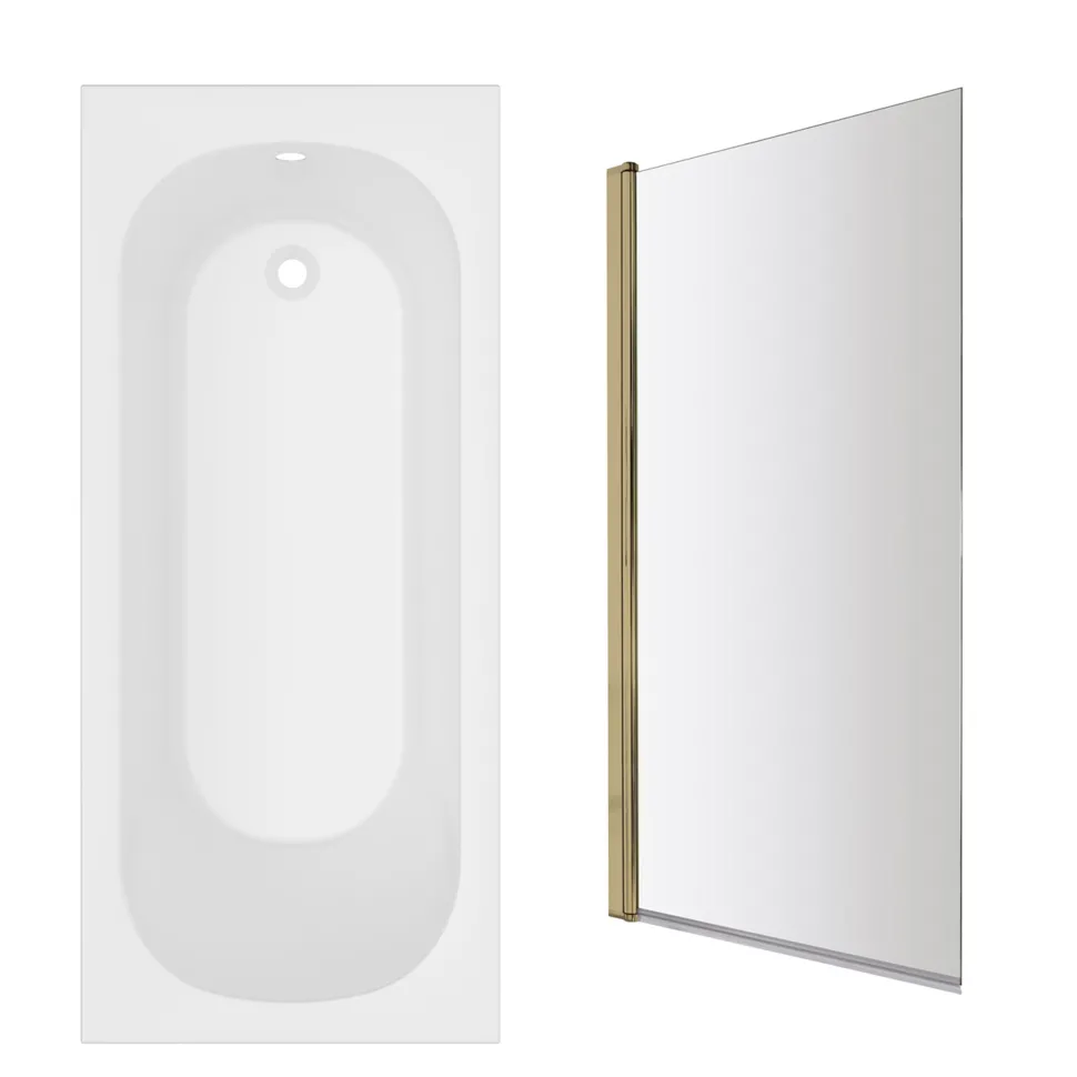 Armourcast Reinforced Single Ended Shower Bath & Shower Screen