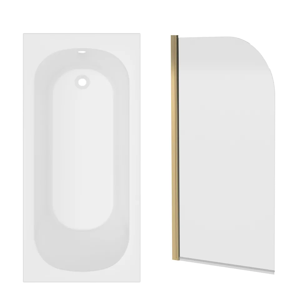Armourcast Reinforced Single Ended Shower Bath & Shower Screen