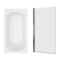 Armourcast Reinforced Single Ended Shower Bath & Shower Screen