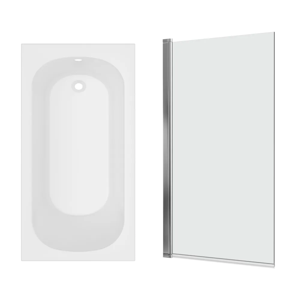Armourcast Reinforced Single Ended Shower Bath & Shower Screen