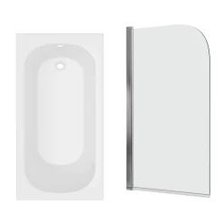 Armourcast Reinforced Single Ended Shower Bath & Shower Screen