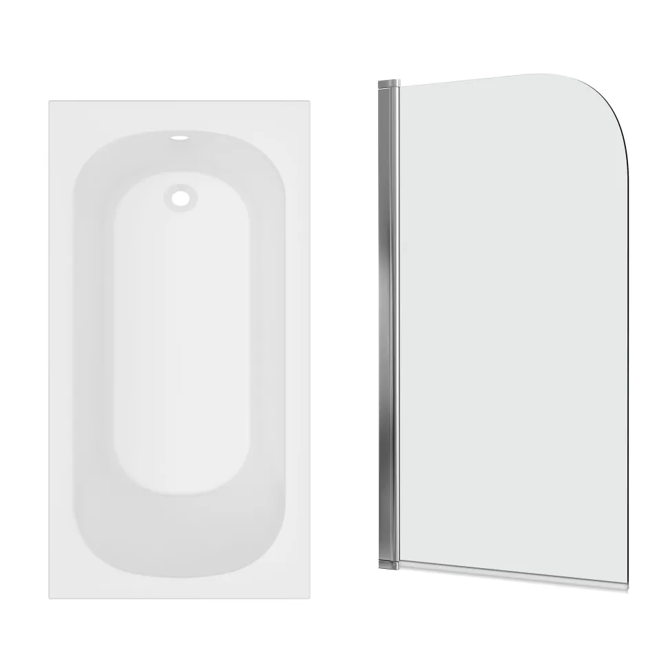 Armourcast Reinforced Single Ended Shower Bath & Shower Screen