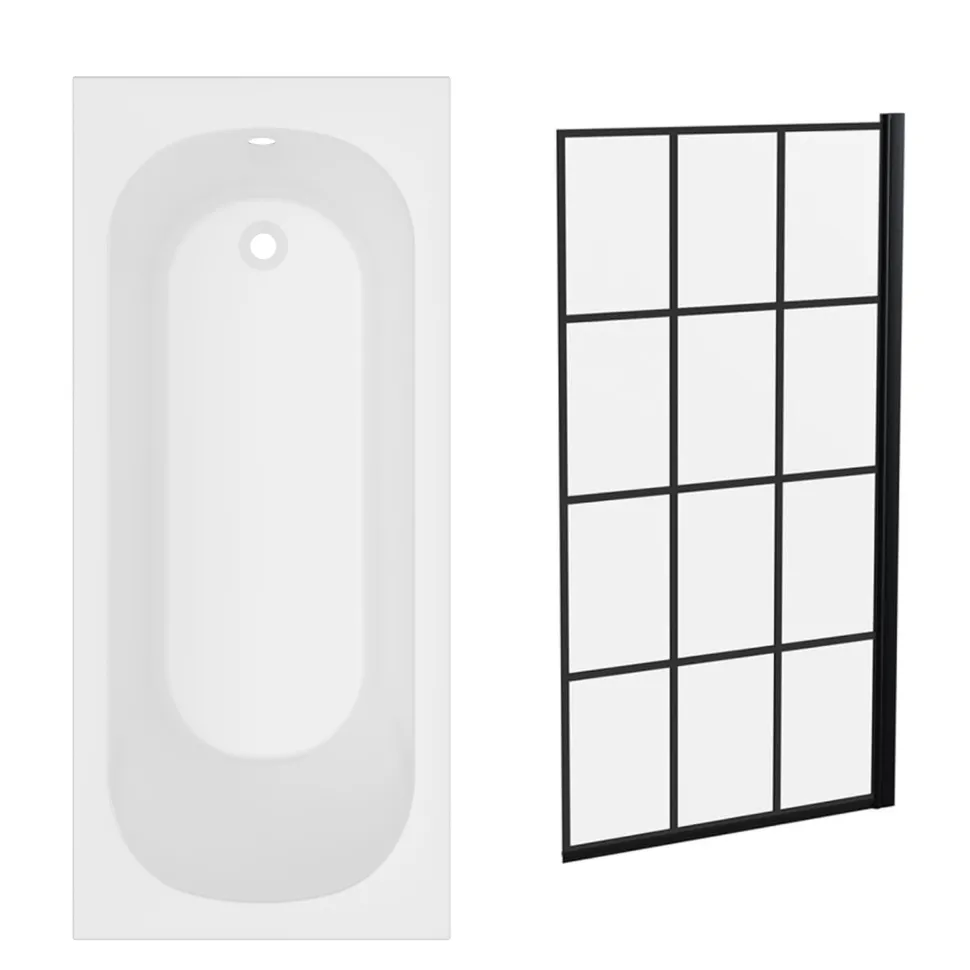 Armourcast Reinforced Single Ended Shower Bath & Shower Screen