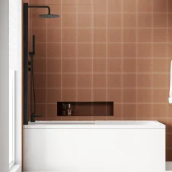 Armourcast Reinforced Slim Edge Single Ended Bath with Shower Screen - 1700mm