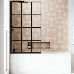 Armourcast Reinforced Slim Edge Square Single Ended Bath with Shower Screen - 1700mm