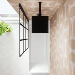 Armourcast Reinforced Slim Edge Square Single Ended Bath with Shower Screen - 1700mm