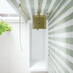 Armourcast Reinforced Straight Square Single Ended Bath with Shower Screen