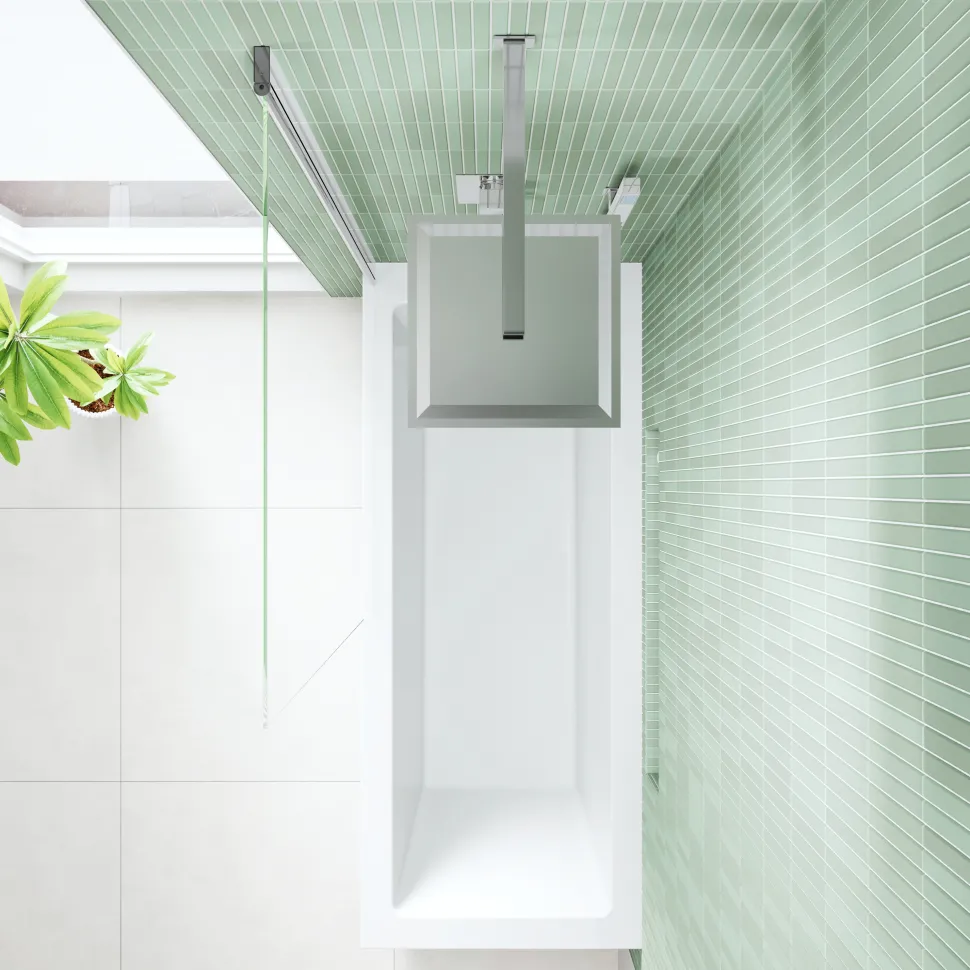 Armourcast Reinforced Straight Square Single Ended Bath with Shower Screen