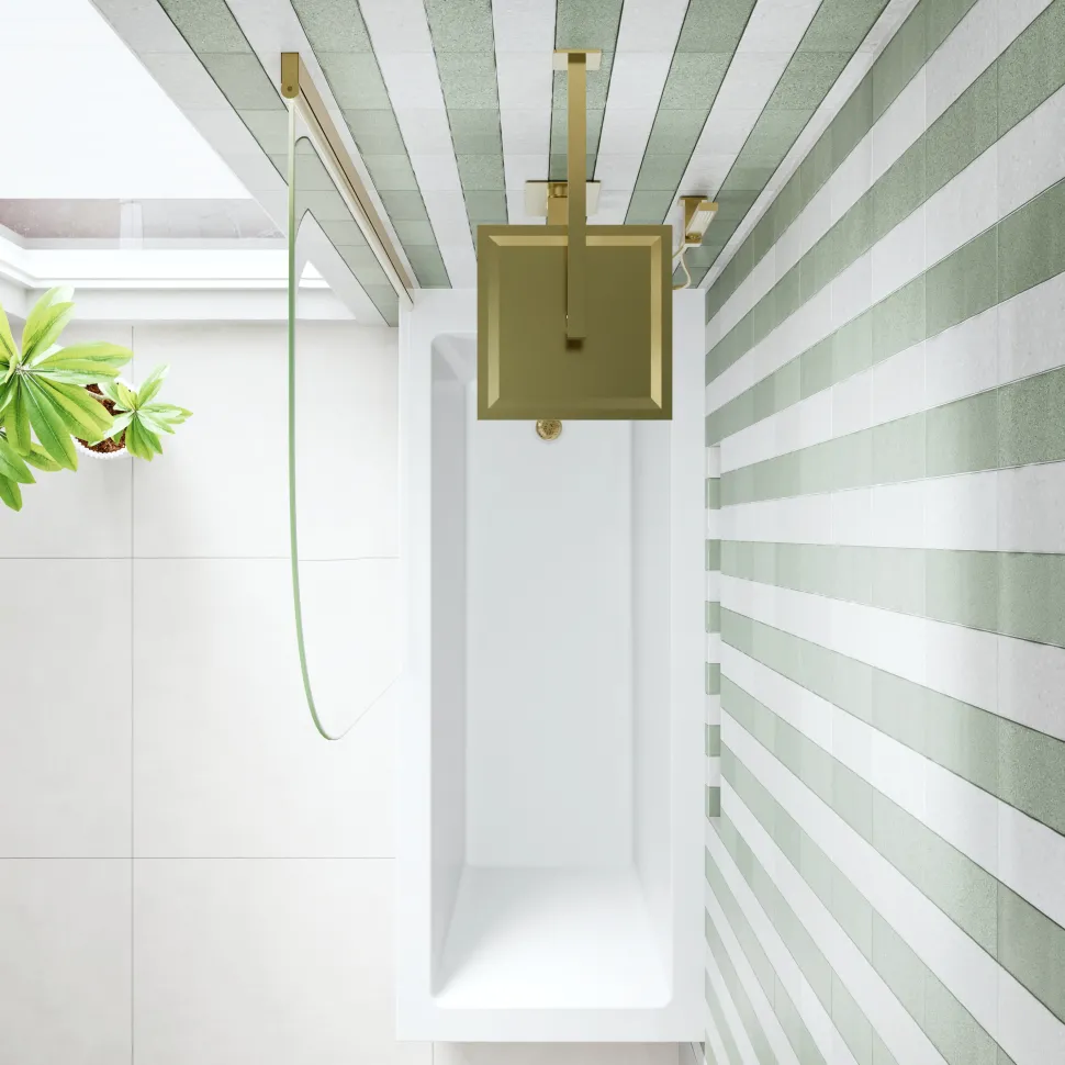 Armourcast Reinforced Straight Square Single Ended Bath with Shower Screen