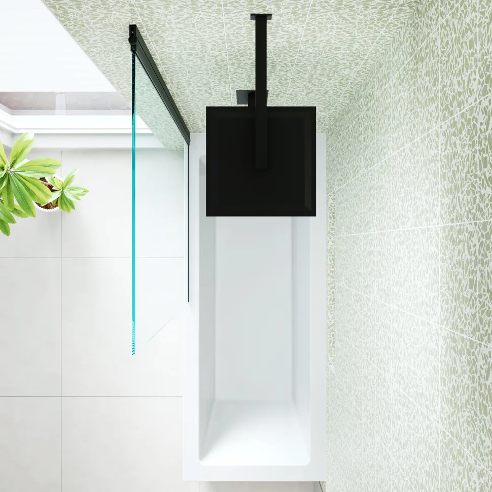 Armourcast Reinforced Straight Square Single Ended Bath with Shower Screen