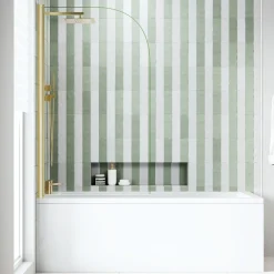 Armourcast Reinforced Straight Square Single Ended Bath with Shower Screen